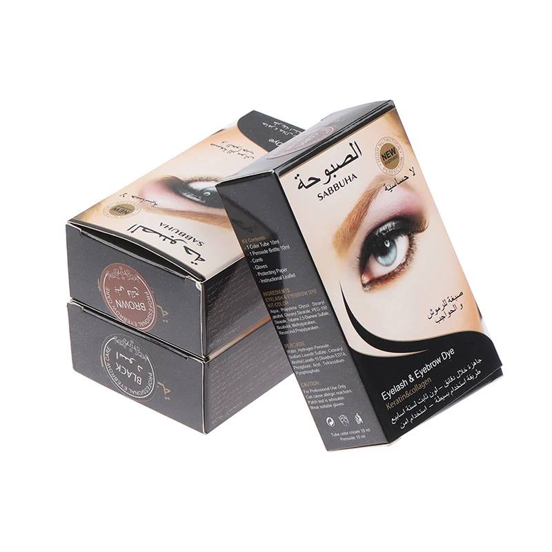 Henna Eyelash Eyebrow Dye Tint Gel Eyelash Brown Black Tint Cream Kit Easy Dye