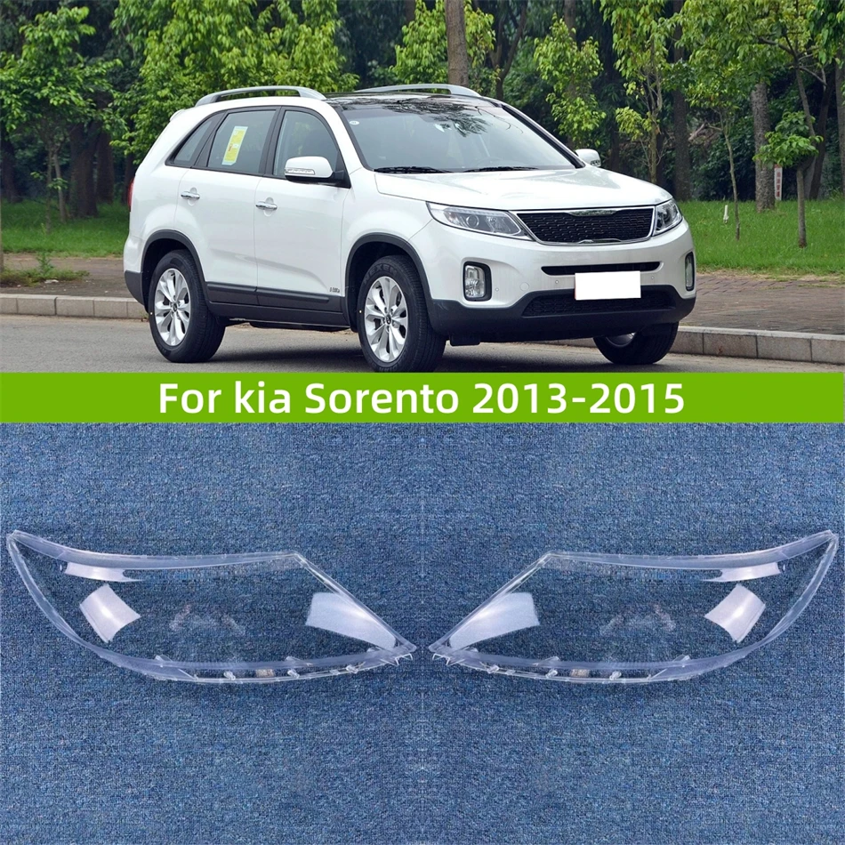 

For kia Sorento 2013 2014 2015 Accessories Car Lampshade Caps Headlamp Car Front Headlight Lens Cover Lights Shell