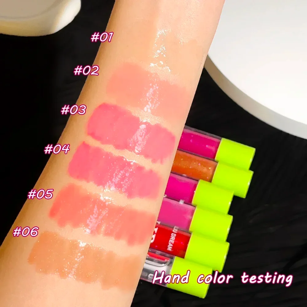 6 Colors Tinted Lip Oil Gloss, Moisturizing Shiny Finish, Waterproof Long-Lasting, Easy Apply, Xmas & Halloween Makeup, Unisex