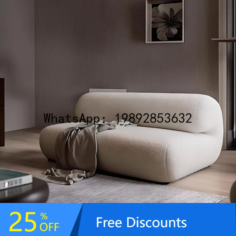 

CZ Vintage Style Living Room Sofa Small Apartment Beauty Salon Apartment Homestay Straight Green Lamb Wool Fabric Sofa