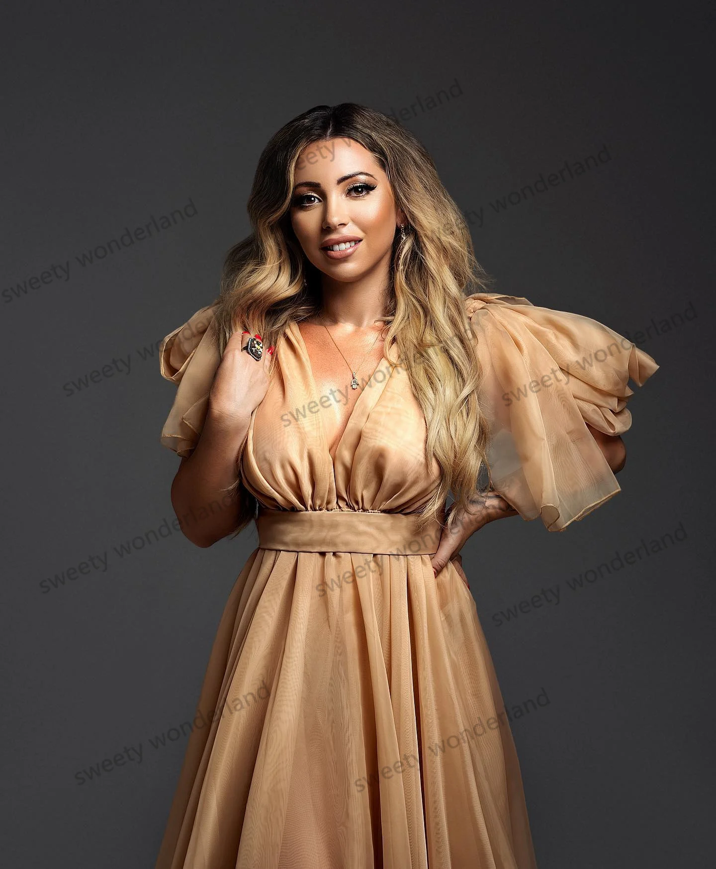 Boho Khaki Prom Dresses Women Tulle Long Maternity Photoshoot Dress A Line Sleeveless Pregnancy Gown for Baby Shower