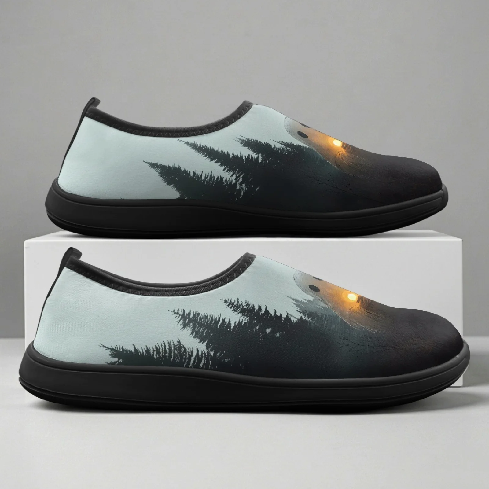 PENSTROLL Ghost Pattern Fall Fashion Comfortable Mens Walking Shoes for Adult Polyester & EVA Barefoot Minimalist Shoes Sneakers