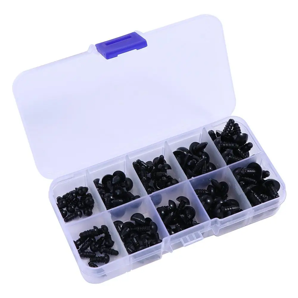 Oczy bezpieczeństwa DIY, w całości czarne, 6-12 mm, zabawne akcesoria, oczy do zabawek, oczy do lalek, akcesoria dla lalek, 10 mm