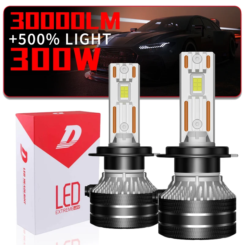 

2 шт. H7 светодиодные автомобильные фары Canbus H1 H4 LED H11 HB3 9005 HB4 9006 9012 Hir2 Белые светодиодные противотуманные фары 300000LM Авто фары 12V24V