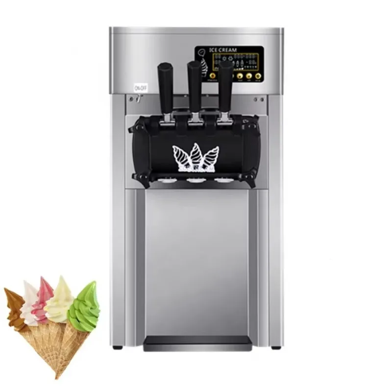

Snack Machine Commercial Soft Ice Cream Machine 3 Flavors Ice Maker Making Machine for Sale