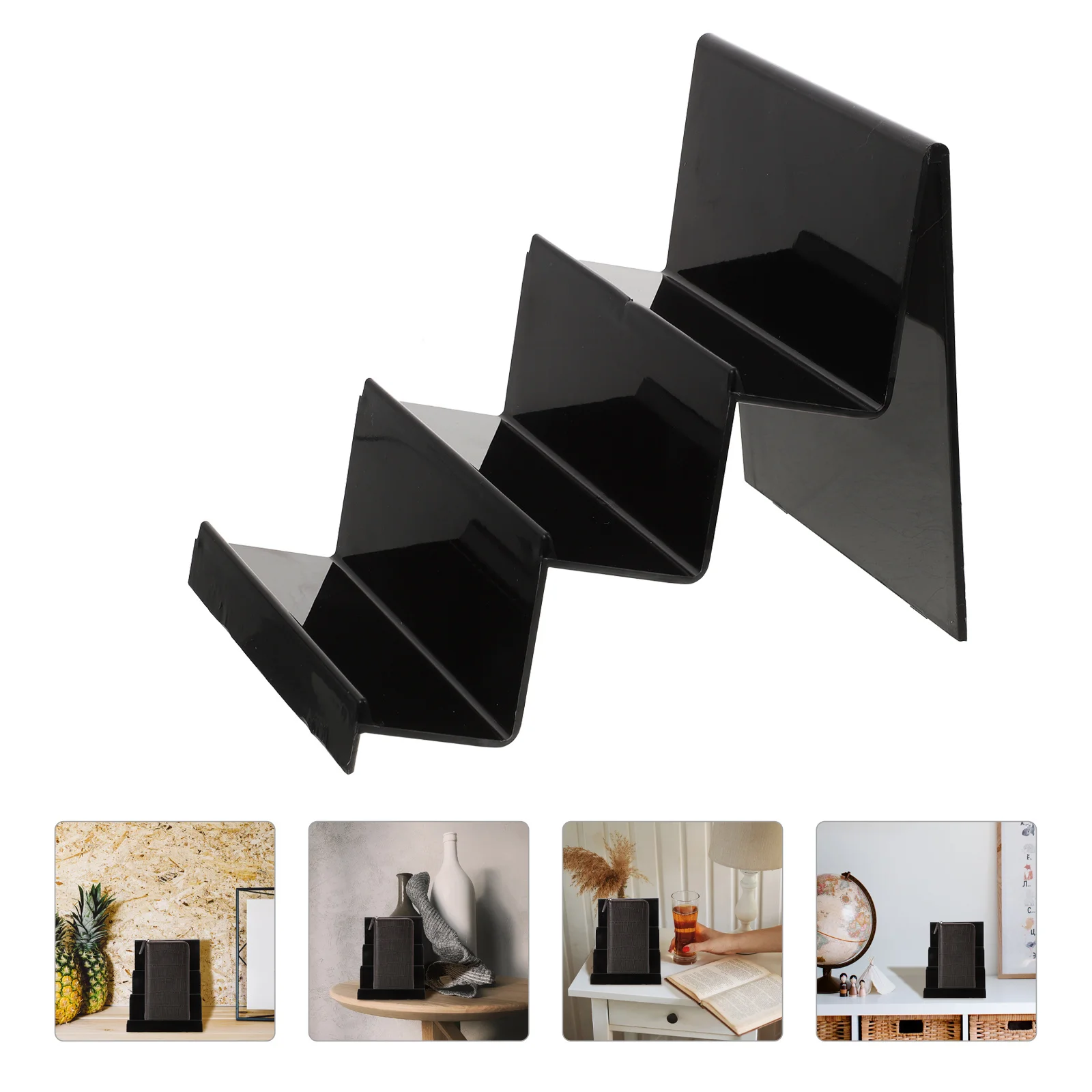 

2Pcs Acrylic Wallet Display Rack Purse Organizer Stand Transparent Storage Shelf for Glasses Books Frames Retail