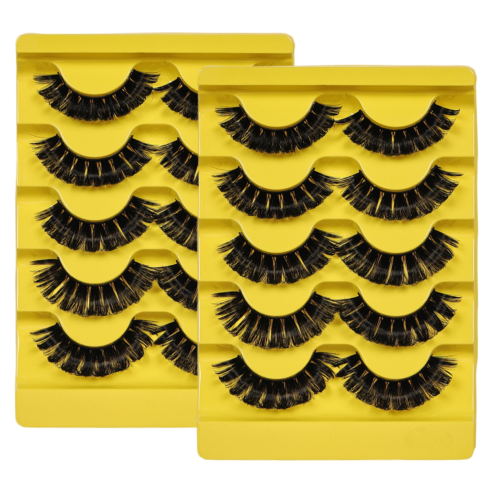 10 paia/2 pacchi ciglia DD ciglia finte russe ciglia finte riutilizzabili 3D soffici ciglia finte estensione ciglia