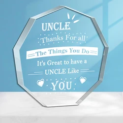 Best Uncle Gift for Nieces or Nephews, Glass Souvenir Birthday and Christmas Gifts, Best Uncle Gift
