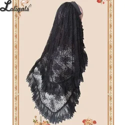 Gothic Black Lolita Veil Elbow Length Mesh 2 Layer Veil by Infanta