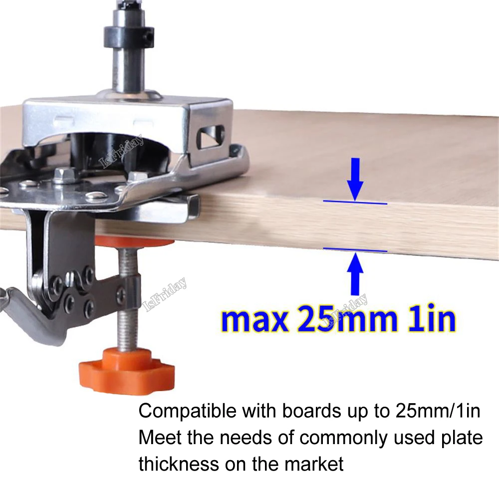 Imagem -05 - Carpintaria Hole Drilling Guide Locator Dobradiça Chato Jig com Fixação Plástico de Alumínio Buraco Opener Template Porta Armários 35 mm