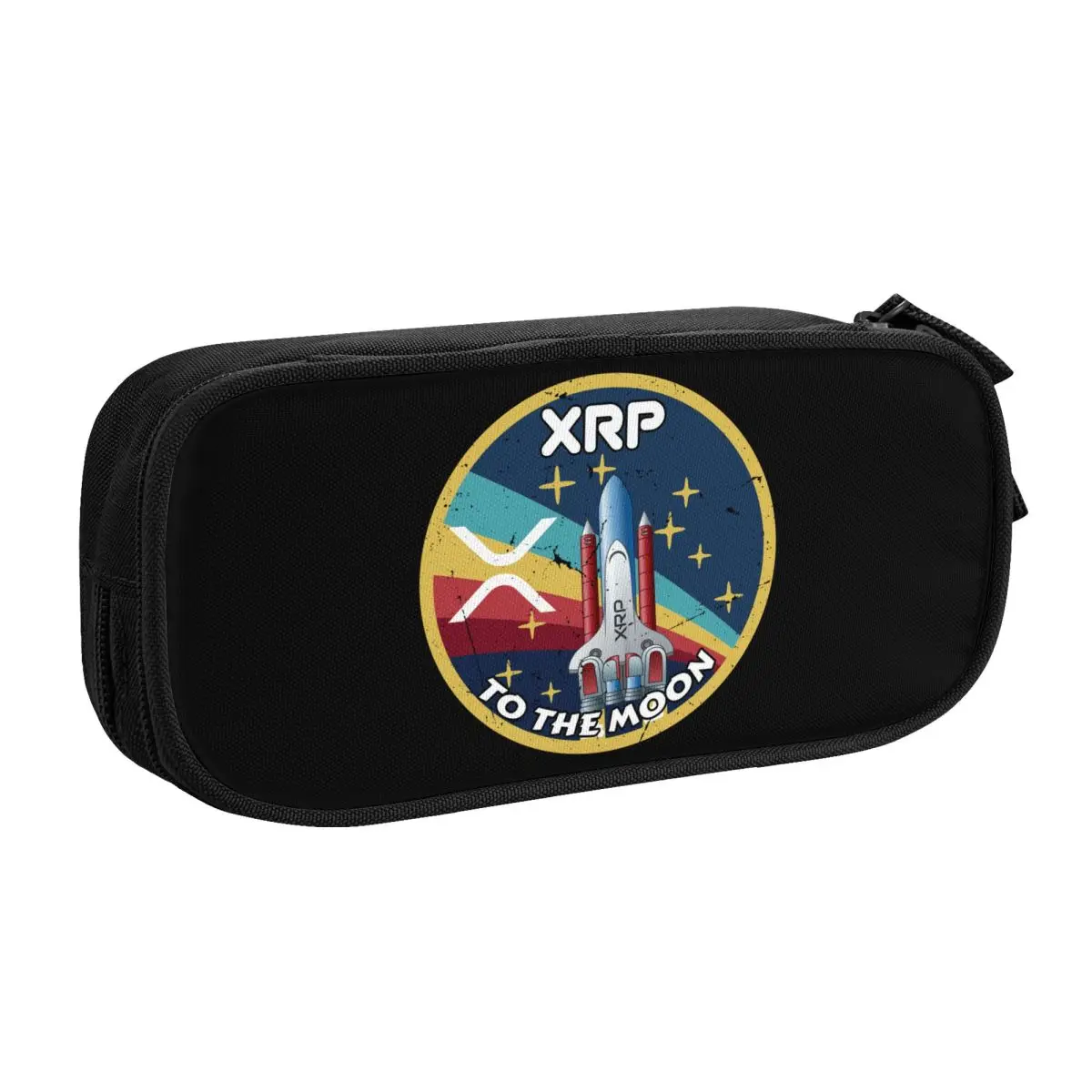 Custom Cute Ripple XRP Cryptocurrency Space Mission Pencil Cases for Bitcoin Crypto Large Capacity Pen Bag Box School Supplies