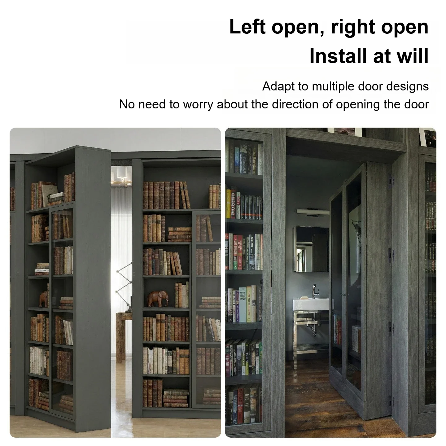Invisible Secret Room Door Bookcase Secret Door Rotating Cabinet Door Hinge Push-pull Cabinet Heavy Hinge Hardware Accessories