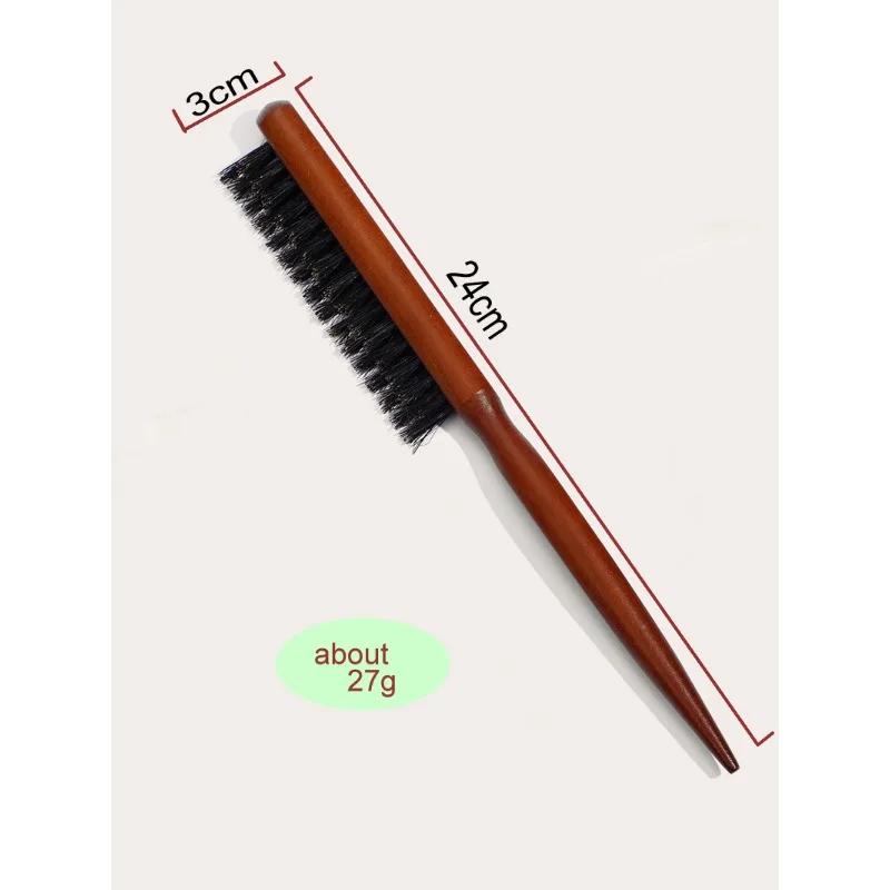 Wooden Handle Hair Comb Hairs Fluffy Three Rows Boar Bristle Combs Hairdressing Back Teasing Brushes Hairdressing Styling Tools