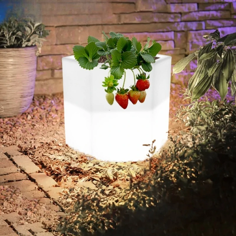 Modern Garden Light Rhombus Nordic Flower Bonsai Supermarket Beauty Props View Light Square Green Plant Simulation Advanced
