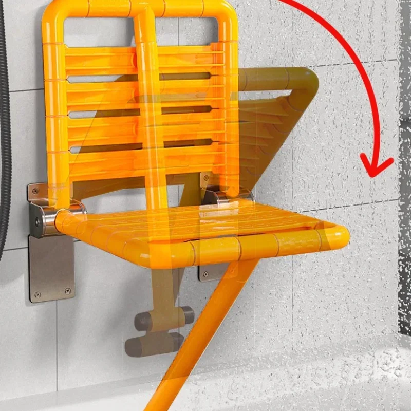 Portable Bathroom Chairs Foldable Toilet Interior Wall Seat Stationary Bathroom Fixture Luminous Home Furniture Non-slip Design