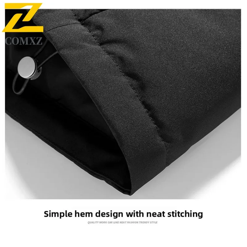 COMXZ الشتاء سترة 2025 العصرية الكورية بلون الدافئة التزلج سترة منفوخة الشارع فضفاض مريح أسفل سترة ملابس للرجال