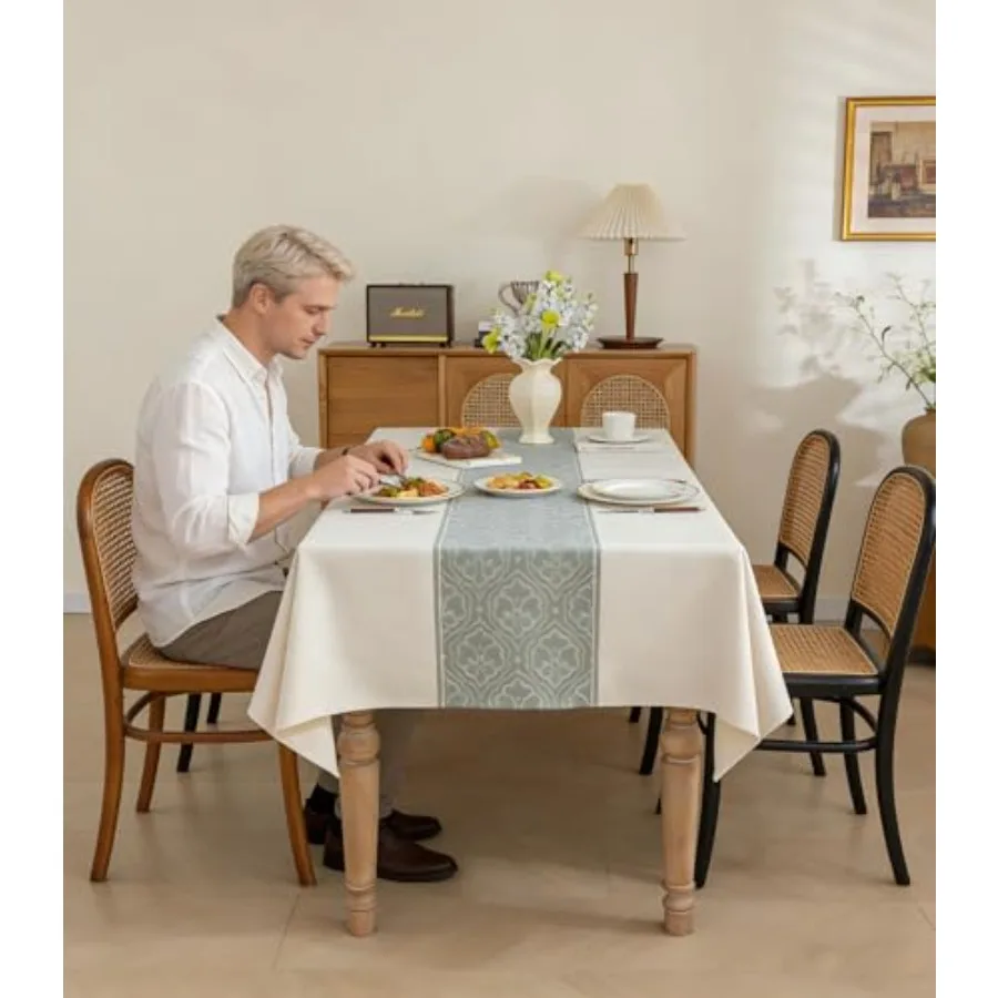 

Linen Tablecloths for Rectangle Tables, Fabric Tablecloth Advanced Waterproofing Technology for Dinningroom, Farmhouse