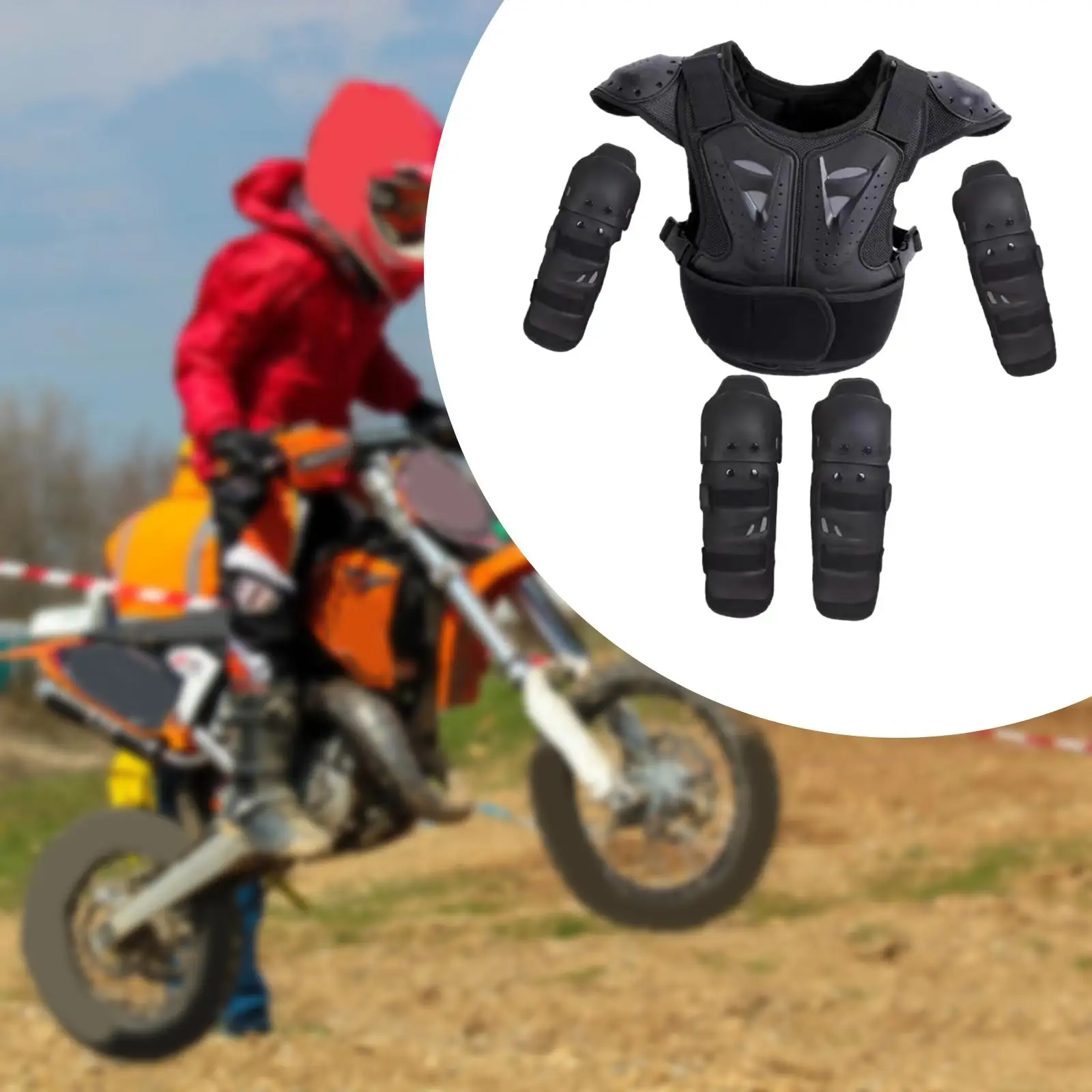 Kids Motorcycle Protective Suit Full Body Chest Spine Back Armor Child Safety Gear for Dirt Bike Cycling Skating Outdoor Sports
