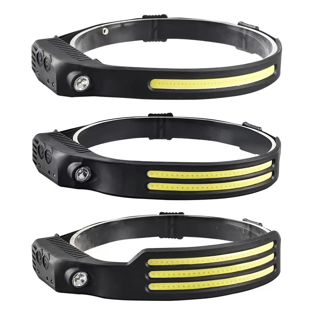 Induction Headlamp COB LED Sensor Head Lamp Built-in Battery Flashlight USB Rechargeable Head Torch 5 Lighting Modes Headlight