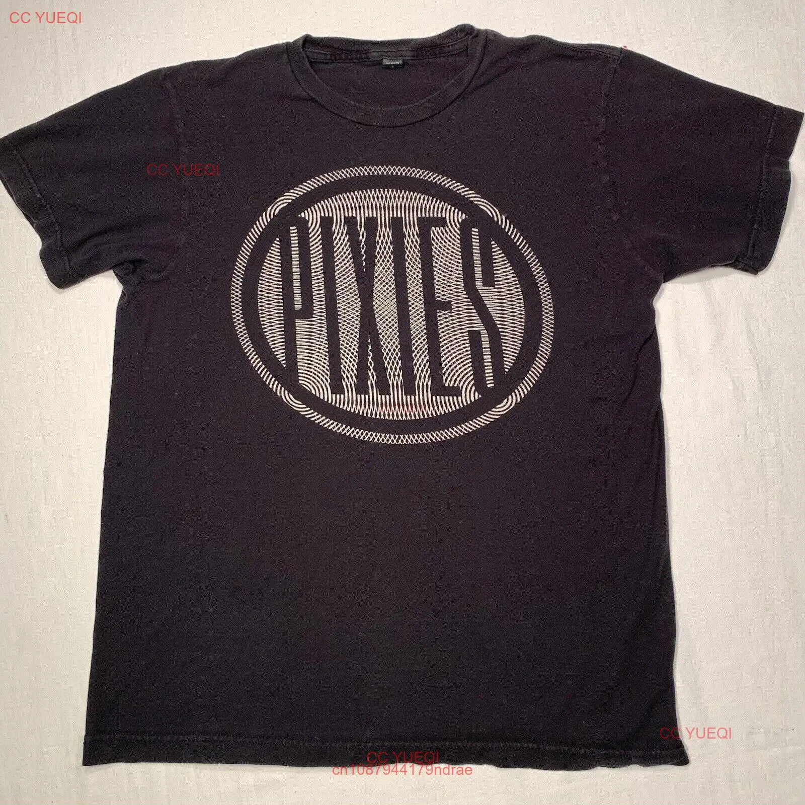 Camiseta de la gira Pixies 2014 para hombre, camisa de media banda de doble cara, negra, música, Tultex