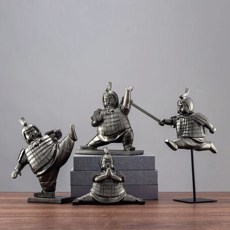 Ancient Figure Statues, Terra Cotta Warriors Resin Portrait Decoration, Desktop Decoration Handicraft Statues, Home Decoration