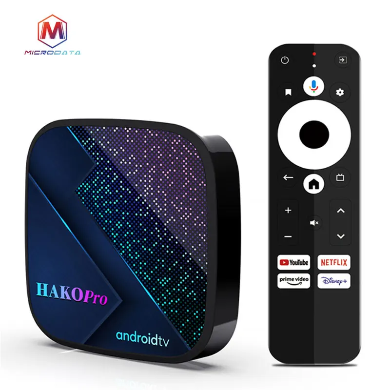 MicroData HAKOPRO TV BOX 4K Google Authorized Android 11 Amlogic S905Y4 Bluetooth 5.0 WiFi with AC ​Ethernet Smart Set Top Box