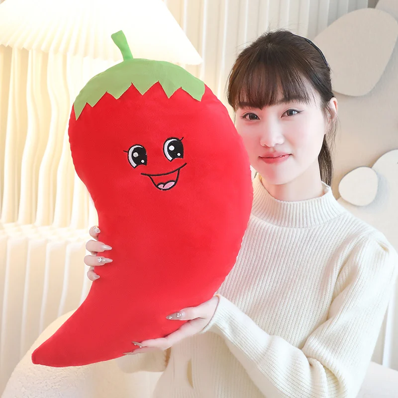 

1pc 44/50cm Vegetable Plush Toy Pillow Red Pepper Eggplant Comfortable Soft Pillow Room Decoration