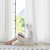 1pc White Non-See-Through White Sheer Curtains 84 Inches Long Semi Sheer Light Filtering Curtains for living room Rod Pocke