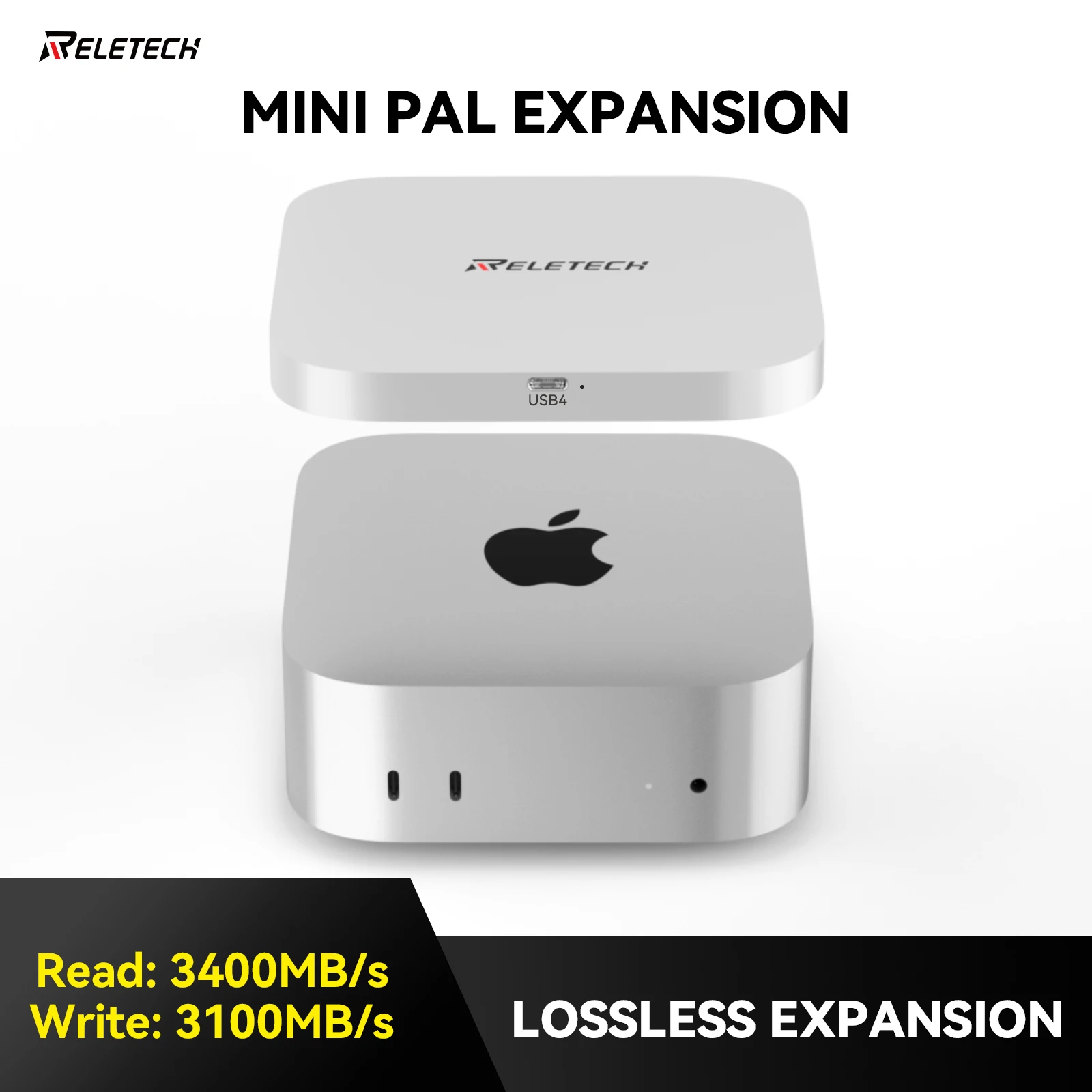 Reletech MacMini M2 M4 Desktop portable SSD USB4 40Gbps PSSD External expansion storage  3400MB/s Read 3100MB/s Write Speed