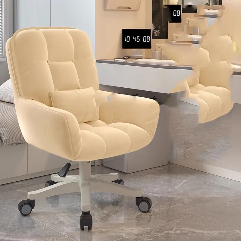 Rolling Salon Office Chair Luxury Lounge Swivel Makeup Modern Computer Cheap Office Chair Cushion Bedroom Muebles Home Furniture