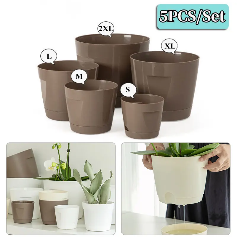 

Lazy Plastic Flowerpot Green Plant Planter Automatic Water Absorption Water Storage ,Flowerpot Gardening Planting Special