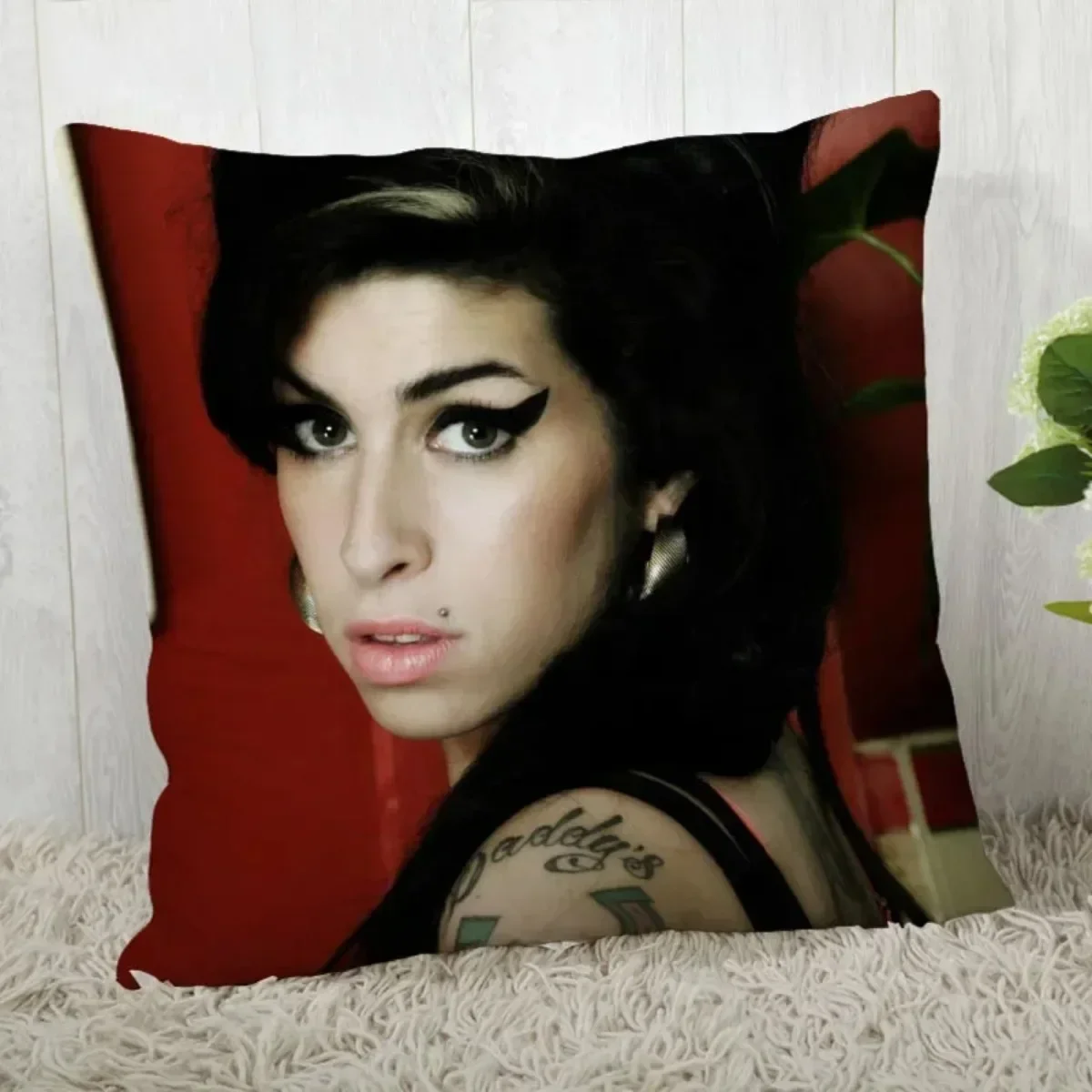 2024 3D Amy Winehouse Pillow Cover Customize Pillow Case Modern Home Decorative Pillowcase For Living Room 40x40cm 16x16Inch