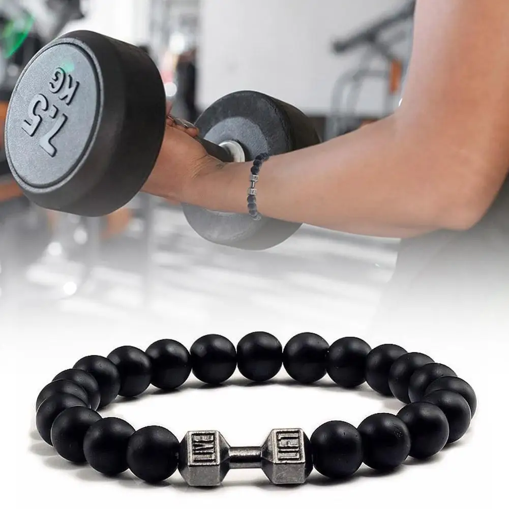 Handmade Natural Black Matte Stone Bead Bracelet Adjustable Knot For Men Women Men\'s Crystal Bracelet For Daily Wear Vacation