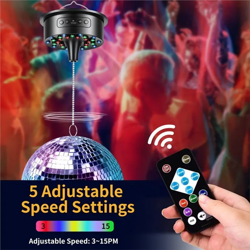 【TODAY-OnLY!】محرك كرة ديسكو LED RGB مع جهاز تحكم عن بعد - 30 أضواء ساطعة مثالية لـ DJ لحفلات المنزل وحفلات الزفاف وعيد الميلاد #4