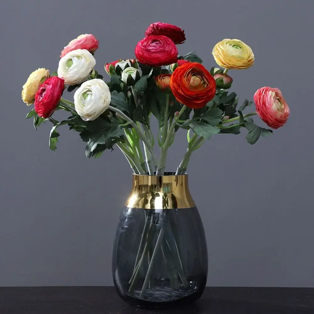 

Plastic Material Artificial Flower 2 Head Design Faux Bloom Silk Flower Stem Silk Fabric Realistic Texture Realistic Peony Bloom