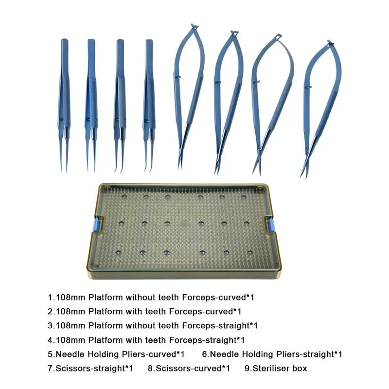 

GREATLH Ophthalmic Tools with/without Sterilization Box Needle Holding Pliers Forceps Tweezers Holding Ophthalmic Instrument