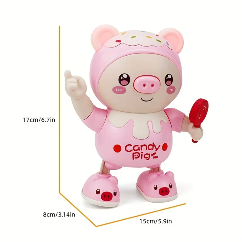 CYGJ-Upgraded Electronic Pets Pig Dancing , Electric Lighting Music Twisting Swing Left And Right Walking