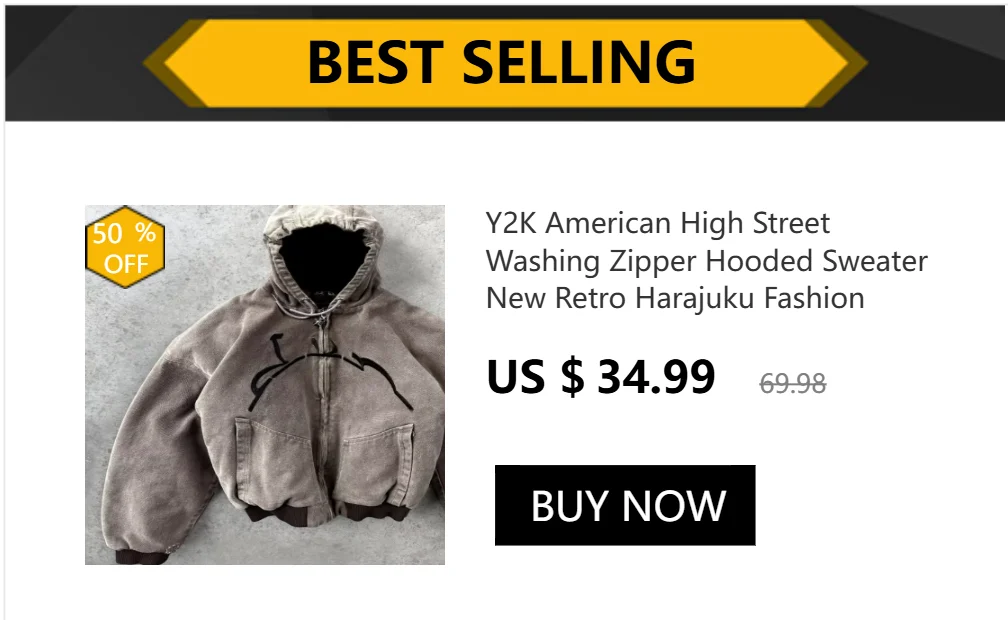Men's Y2K Zip Up Hoodie Punk Graphic Patch Sweatshirt Gothic Streetwear Hip Hop Jacket