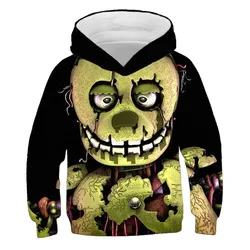 Fnaf Horror Game Night At Freddy Printed Hoodies Children's Pullovers Hoodie  Long Sleeve Sweatshirt Kids Clothing Hooded Tops