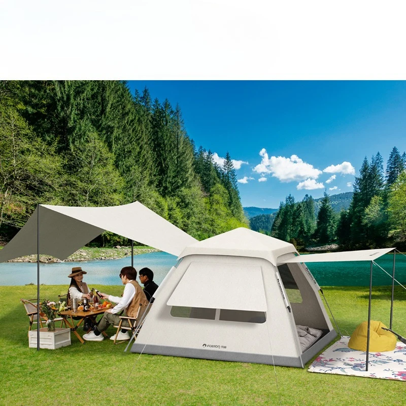 

New tent outdoor portable folding field camping equipment integrated picnic automatic thickening rainproof