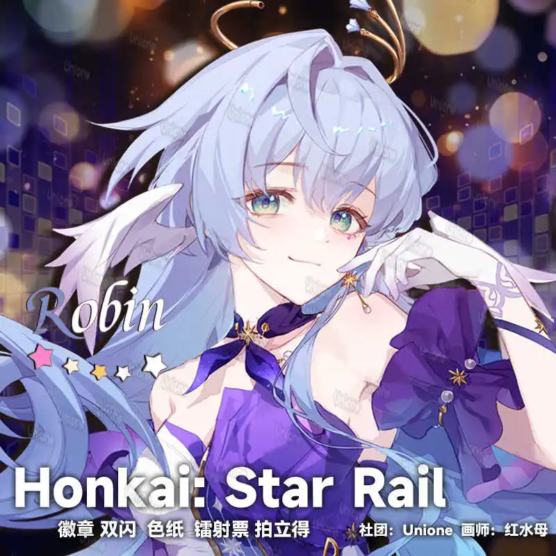 

Honkai: Star Rail XT - серия персонажей Робин коллеги, производственный продукт, цветная бумага, 58 мм, значок, коллекционное шоу, подарок