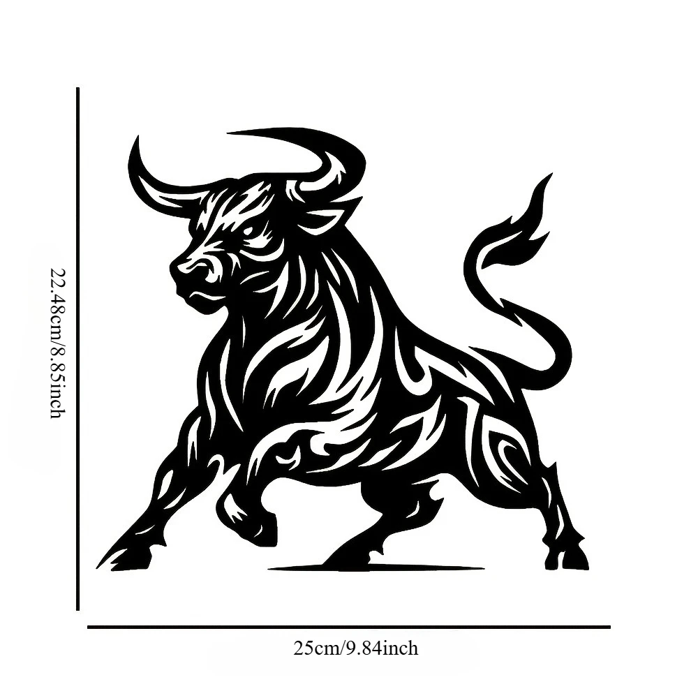 Metal Abstract Bull Art Piece for Room Decoration Fine Craftsmanship Reusable Mural Transitions Beautifully
