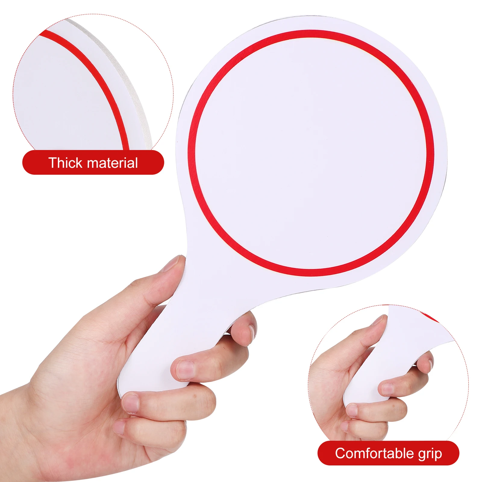 8Pcs Dry Erase Answer Paddle Single Side Handheld Whiteboard Lightweight Writing Scoreboard for Learning Games Voting Activities