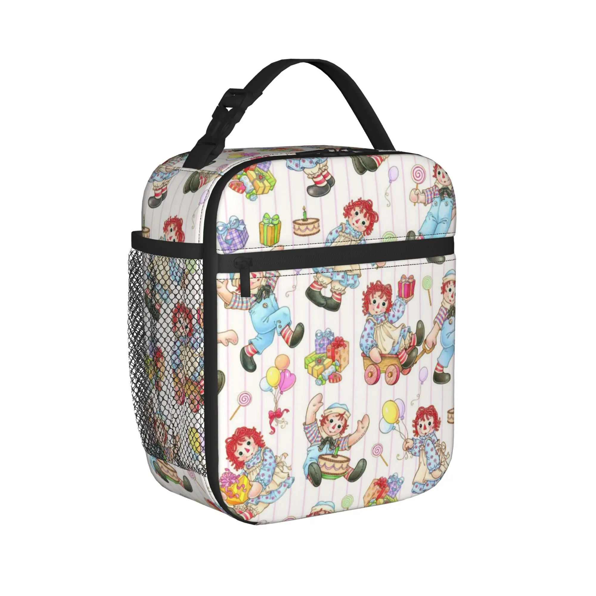 Raggedy Ann Thermal Insulated Lunch Bags for School  Portable Bento Box Men Women Cooler Thermal Lunch Boxes