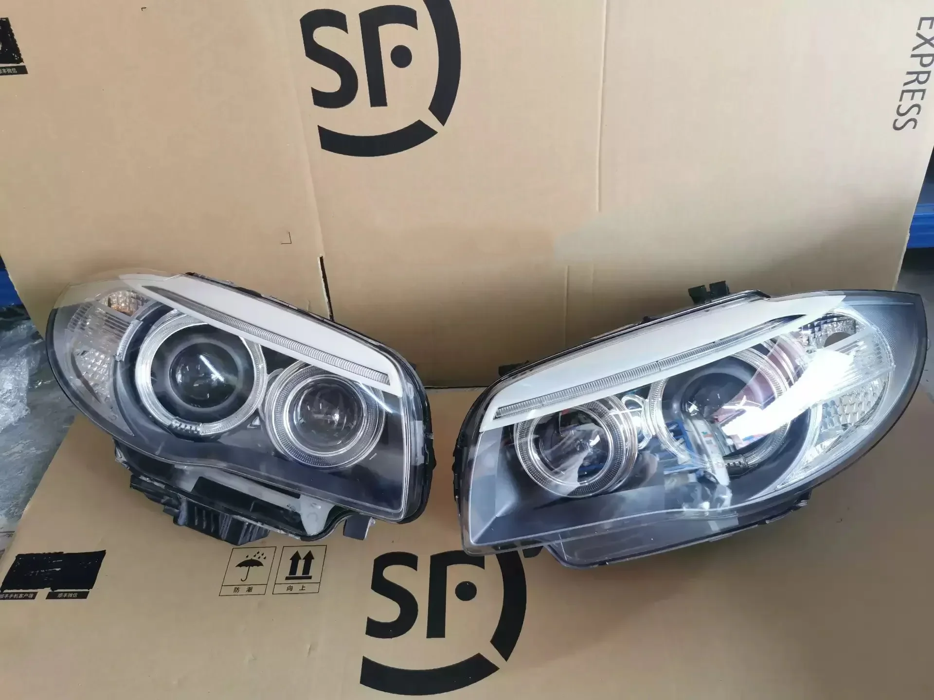 Car Front Headlight for BMW E88 Daytime Running DRL Head lamp Low High Beam Angel eyes
