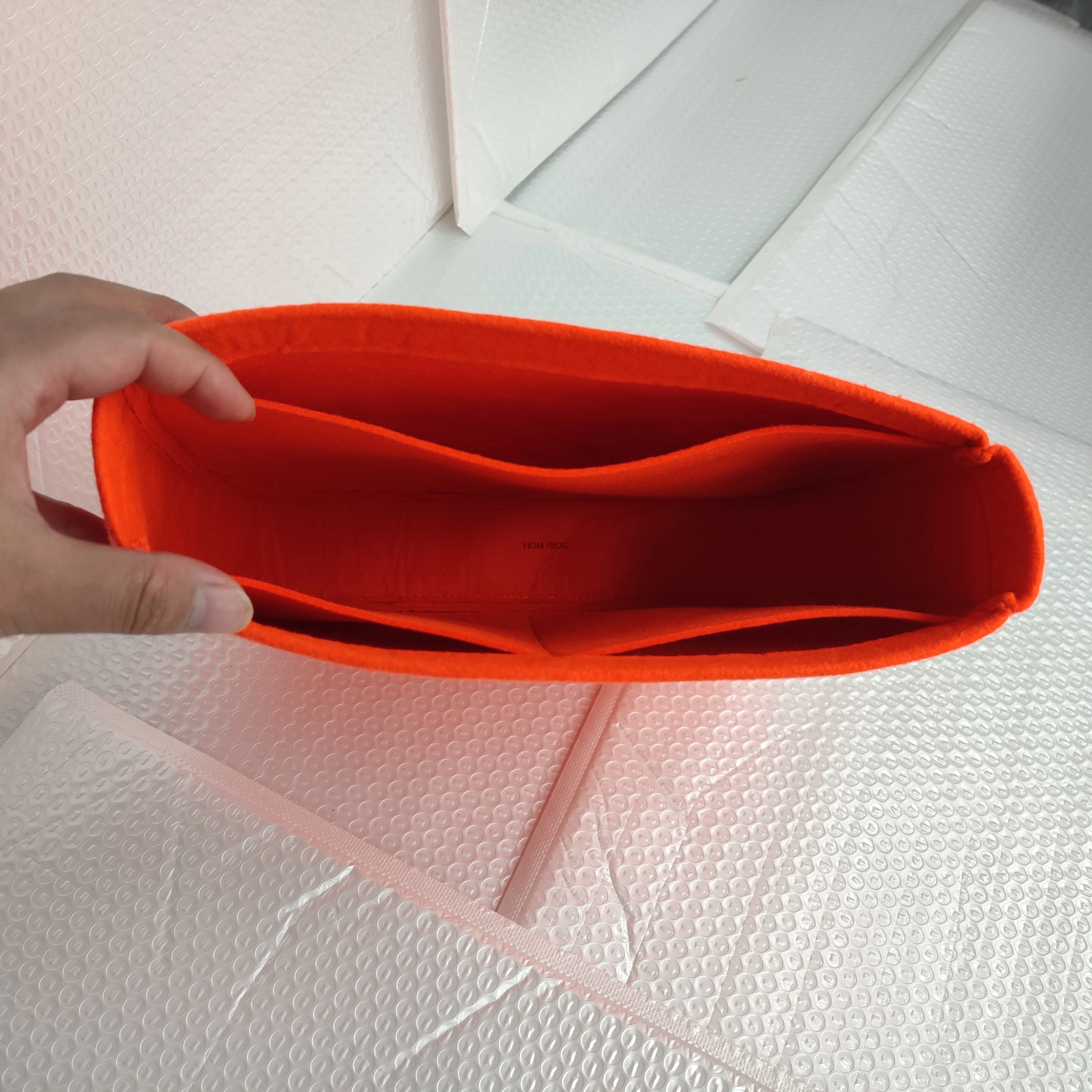 Felt Purse Organizer Insert For LOOP HOBO BAG 38x10x30cm, Inner Bag Liner & Bag Protector for Handbags, Half-circle Tote Shaper