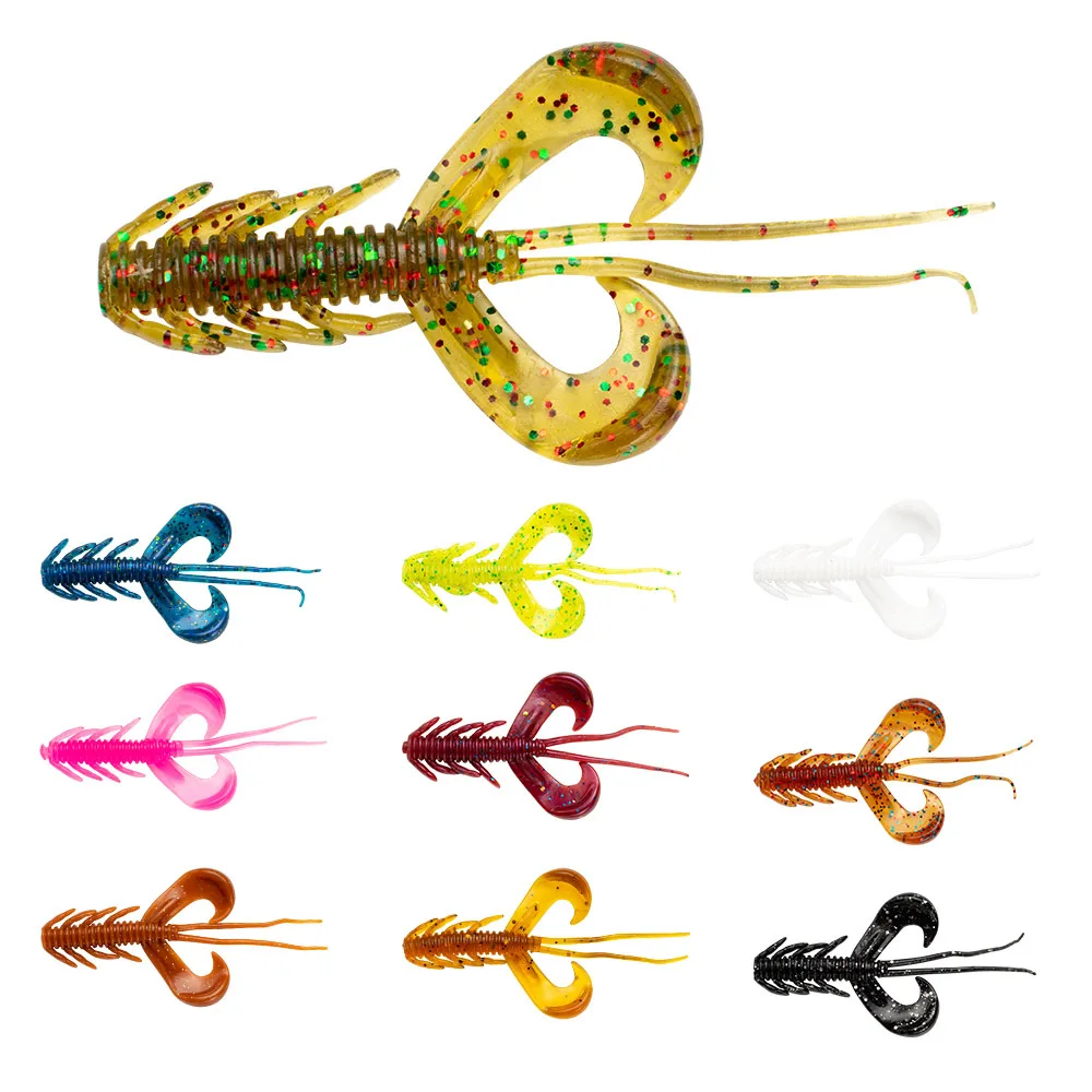 

FTK 5cm1.9g TPE Soft Lure Floating Shrimp Soft Fishing Bait Worm Hook Insect Lobster for Carp Fishing Accessories 10Pcs/Box