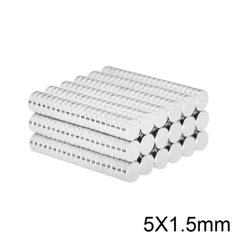 50/100/200/500/1000PCS Thin Neodymium Strong Magnet 5x1.5 mm Permanent Small Round Magnet 5x1.5mm Powerful Magnets Disc 5*1.5 mm