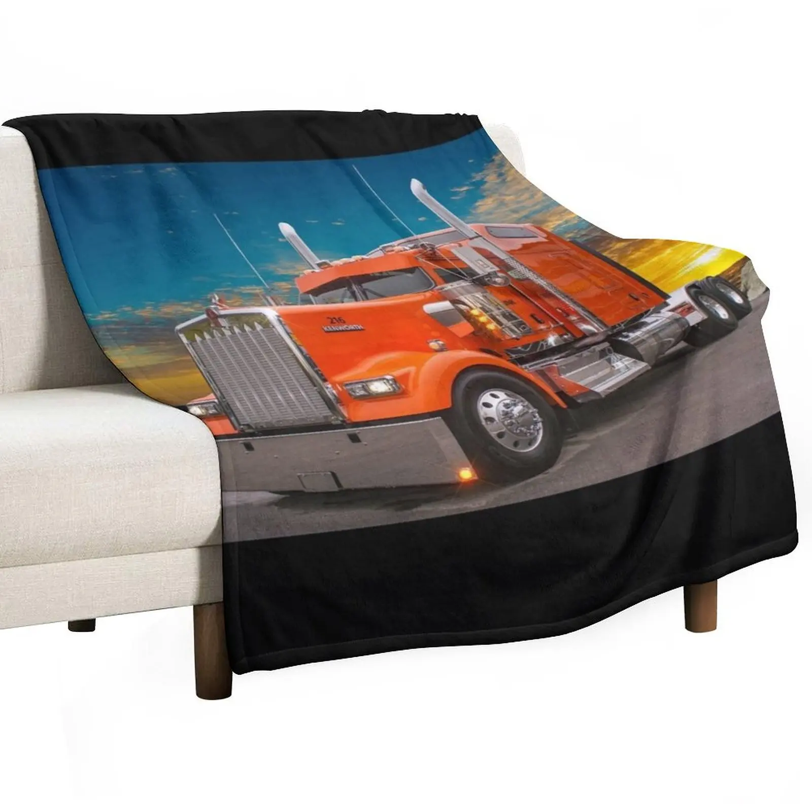 Orange Kenworth Throw Blanket Thins fluffy Single Blankets