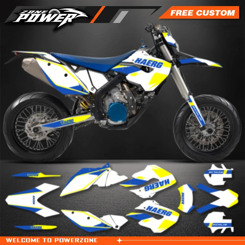 Powerzone Motorcycle Graphics Decals Sticker Kits for HUSABERG TE FE 2009 2010 2011 2012 Background Custom Number Name 05